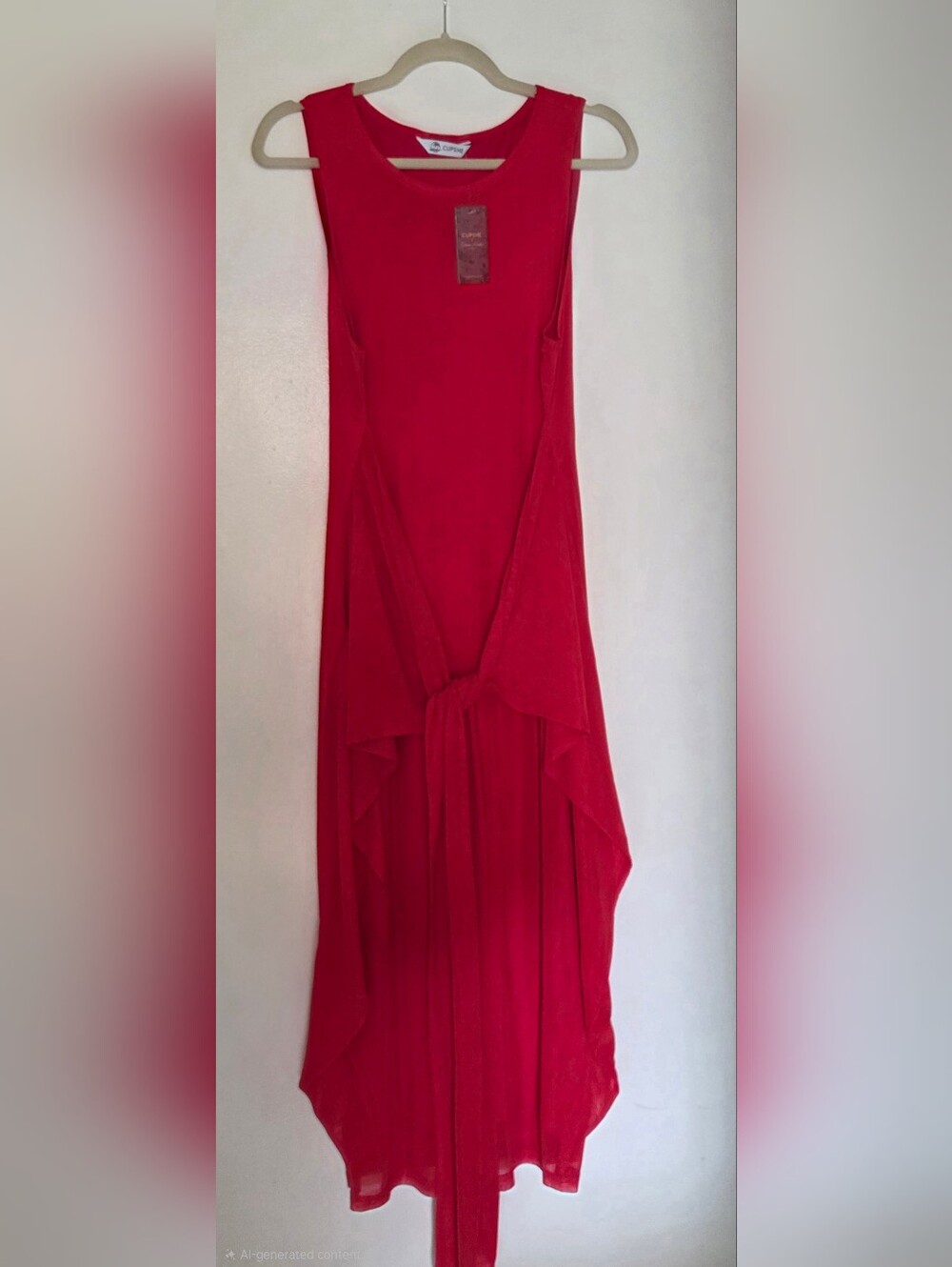 Cupshe Red Asymmetrical Knot-Front Maxi Dress
